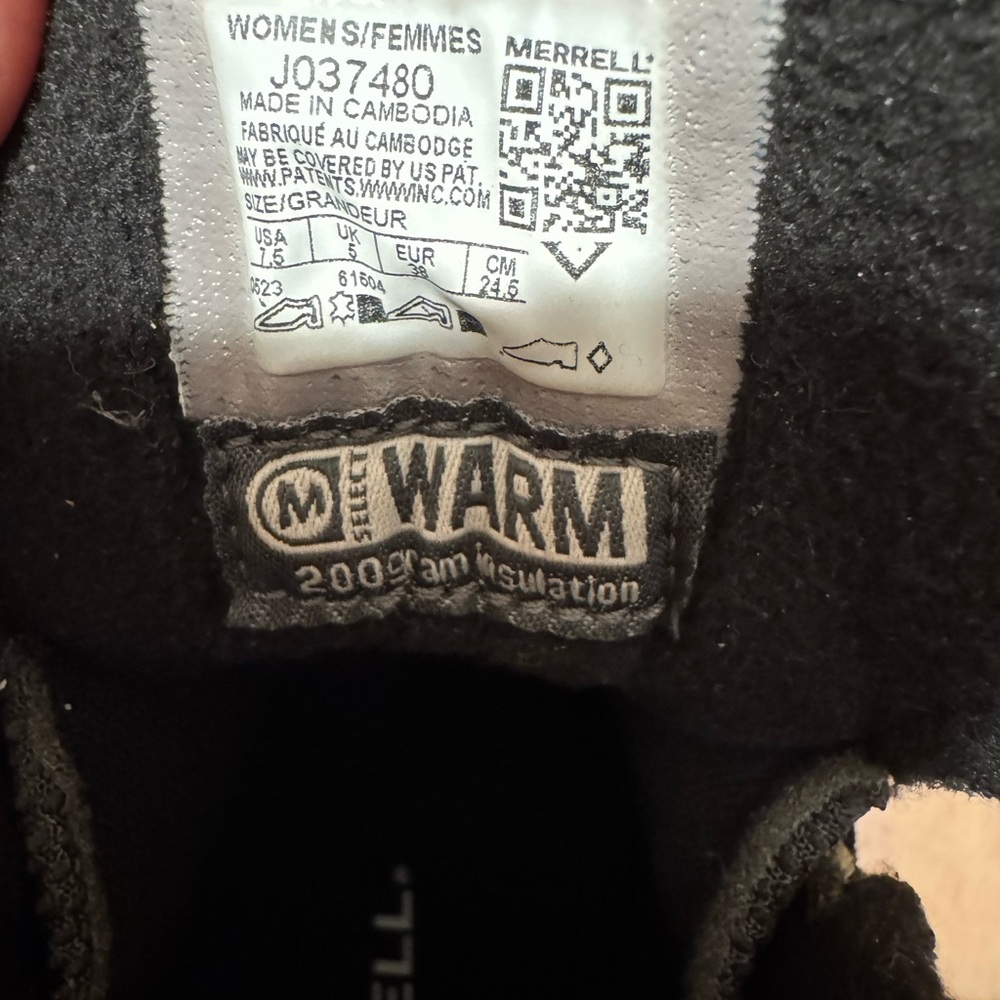 Merrell Women's Thermo Chill 2 Mid Waterproof black boot size 7.5 - Picture 5 of 6